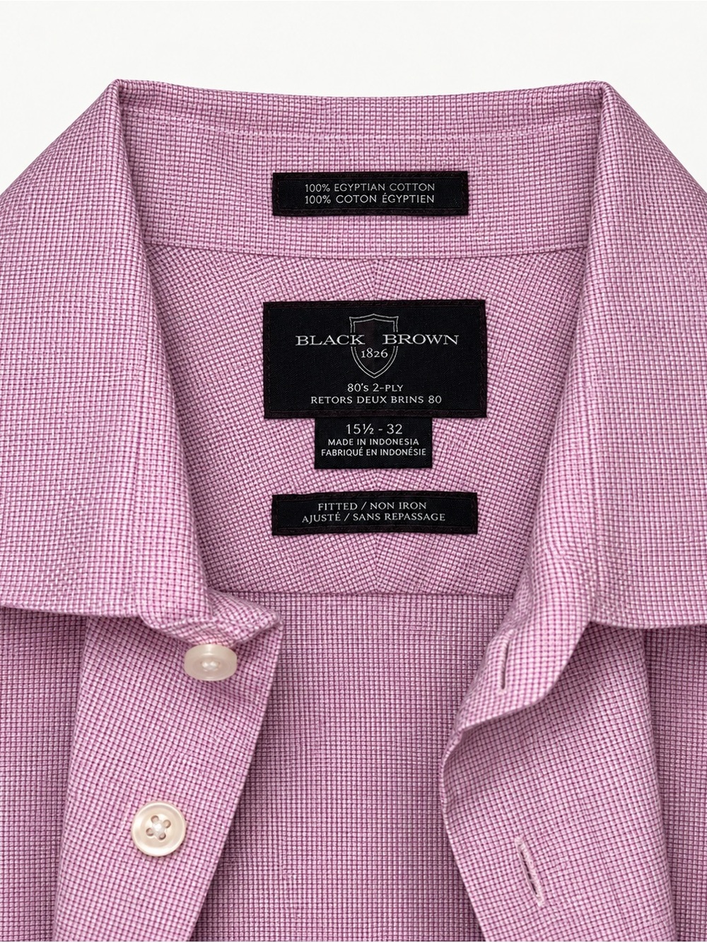 Black Brown 1826 Men's Lavender Fitted Dress Shirt